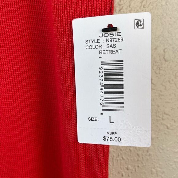 NWT Josie Natori Red and Pink Casual Pants Size L - Picture 3 of 6